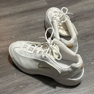Nike White and Gold Athletic Shoes